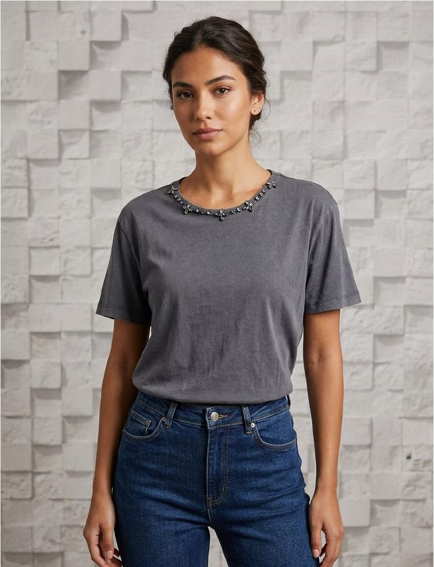 T-shirt and jeans